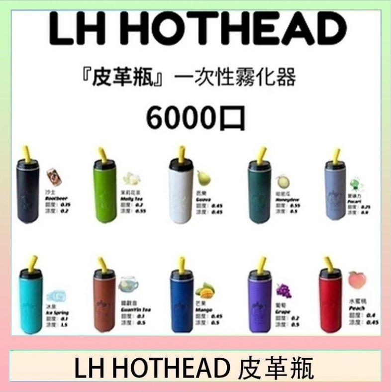 LH HOTHEAD皮革 LH HOTHEAD皮革瓶電子煙可充電6000口一次性